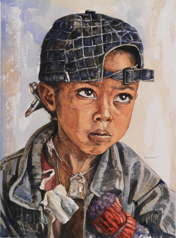 #707.Young Boy, 19X14, WC, 9-12